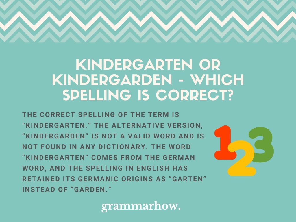 Kindergarten Or Kindergarden Which Spelling Is Correct 