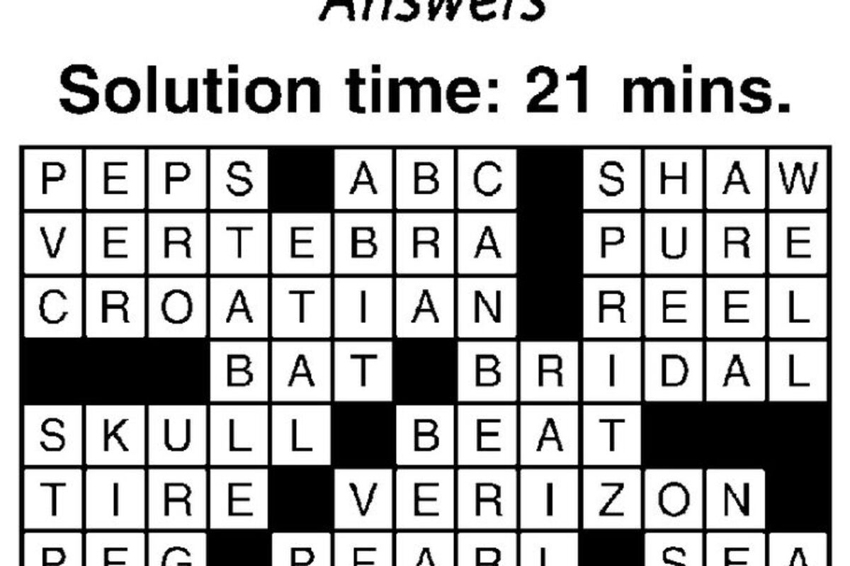 King Crossword Answer Whitman County Gazette