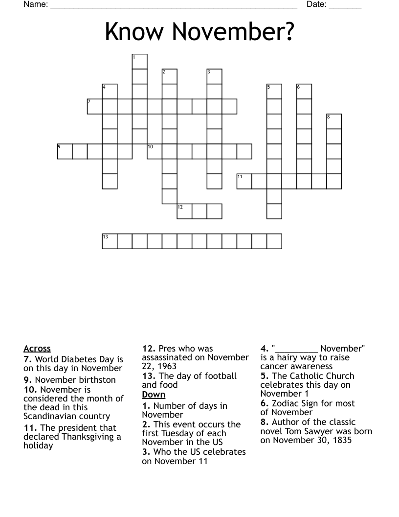 november crosswords