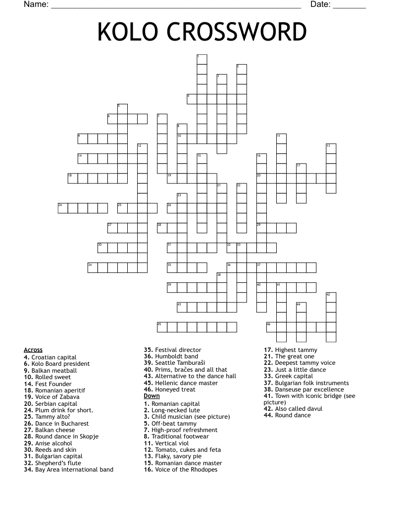 KOLO CROSSWORD WordMint