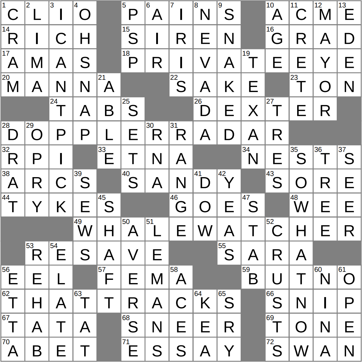 LA Times Crossword 8 Dec 25 Monday LAXCrossword
