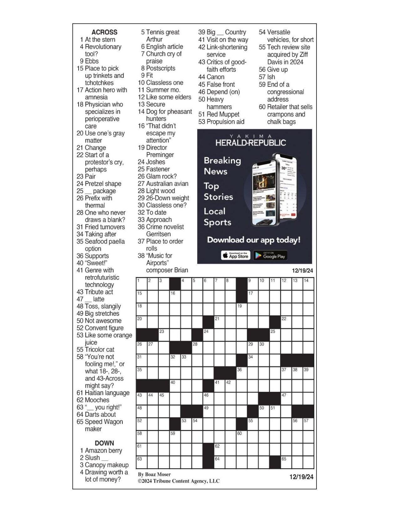 LA Times Crossword Dec 19 2024 Crosswords Yakimaherald LA Times Crossword Dec 19 2024 Crosswords Yakimaherald