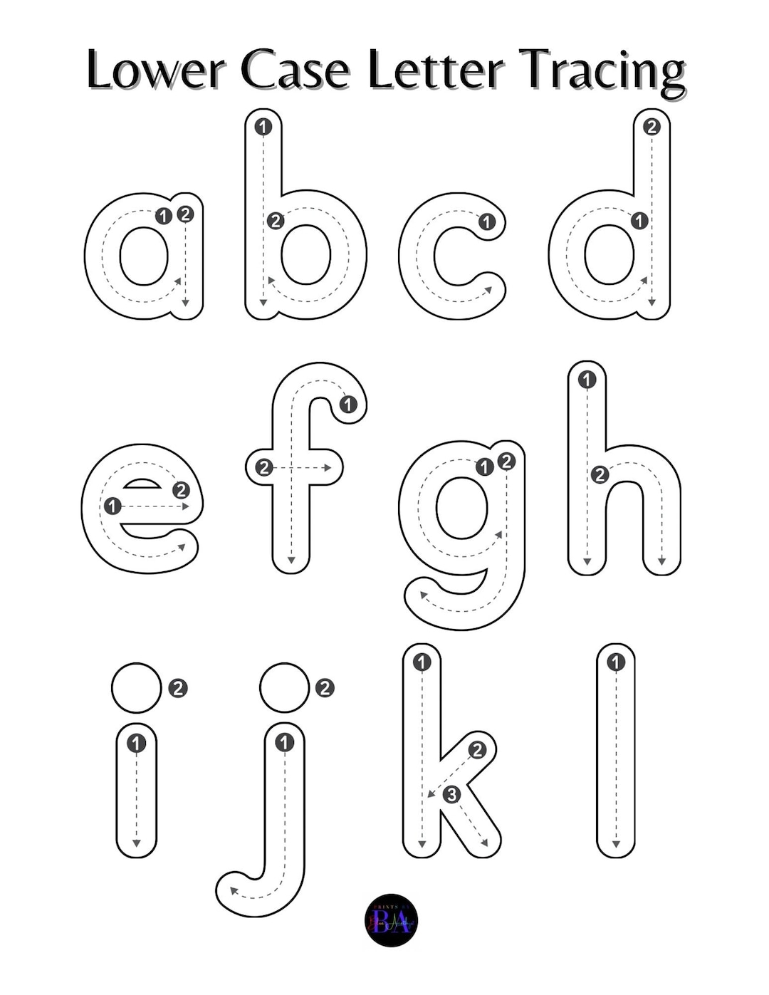 Large Lower Case Tracing Etsy