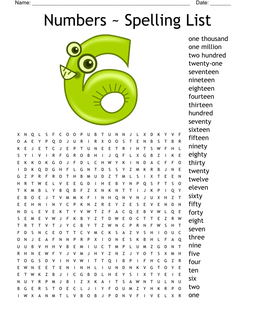 Large Numbers Crossword WordMint