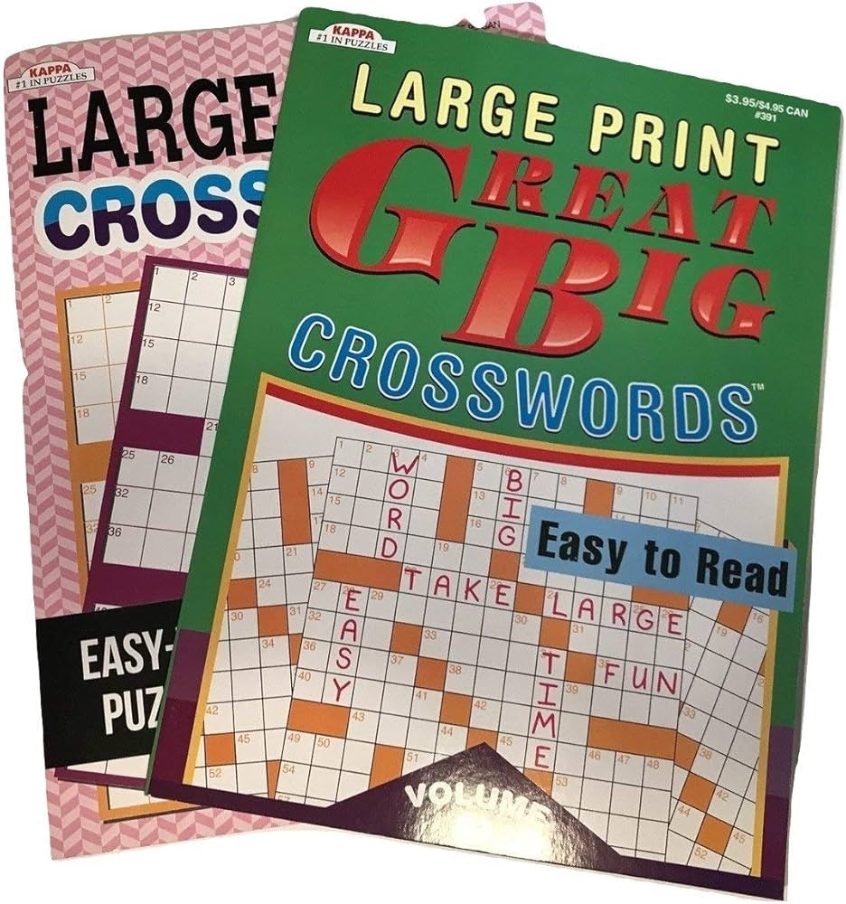 Large Print Crosswords Puzzle Book Bundle Of 2 Different Books Easy To Read 0600159610824 Amazon Books Large Print Crosswords Puzzle Book Bundle Of 2 Different Books Easy To Read 0600159610824 Amazon Books