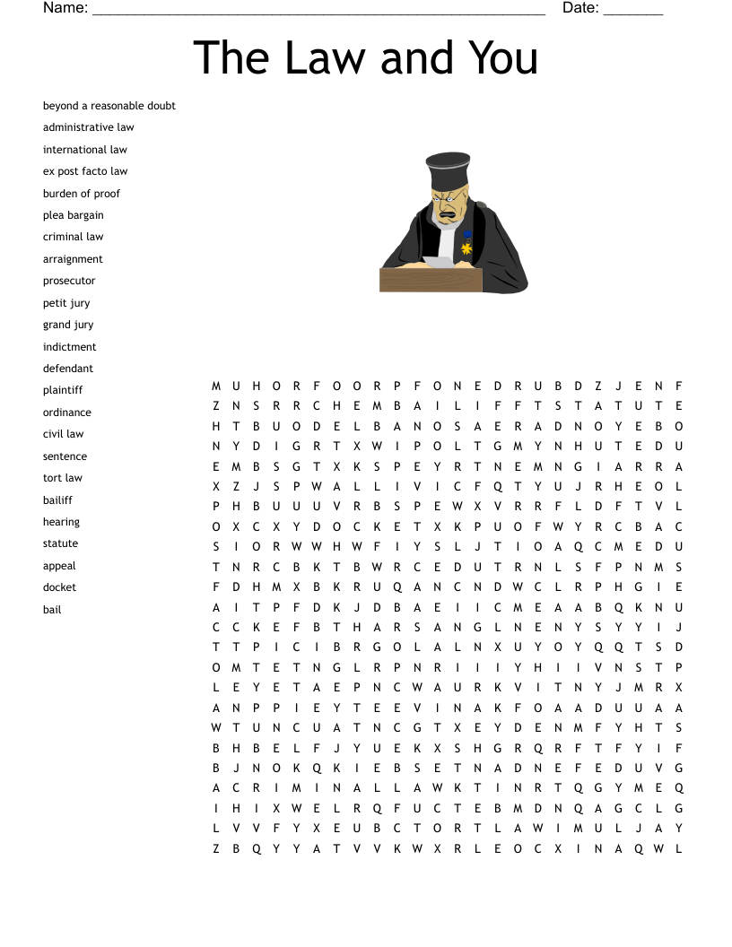 Law Crossword WordMint