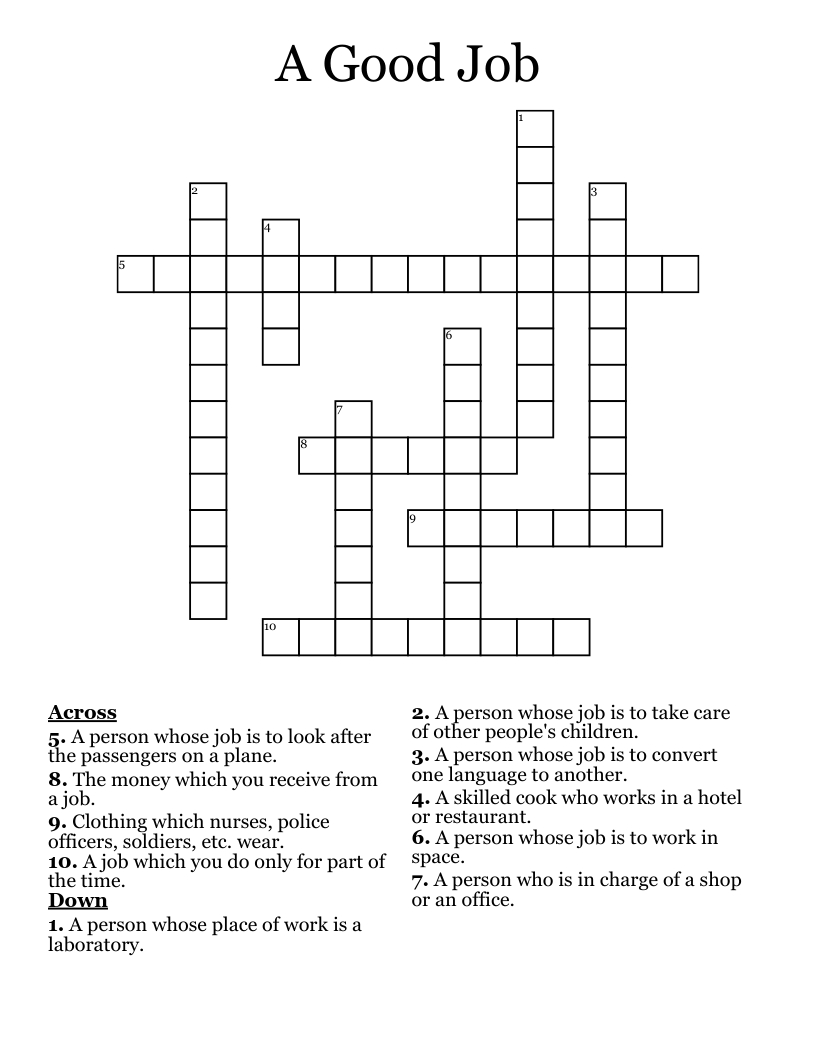 Lawyers Job Crossword Clue Printable Holiday Calendar