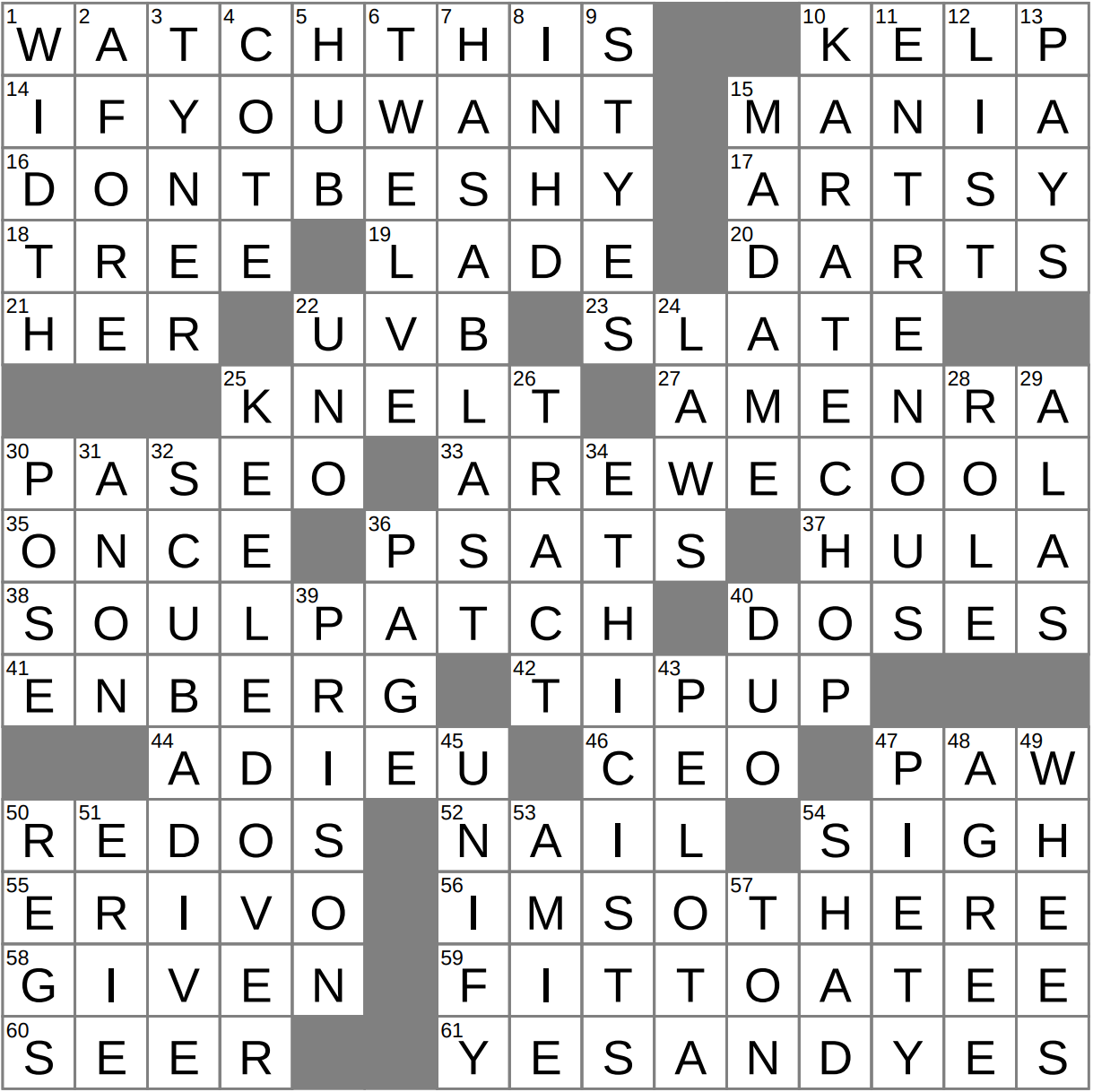 LAXCrossword Answers To The Los Angeles Times Crossword