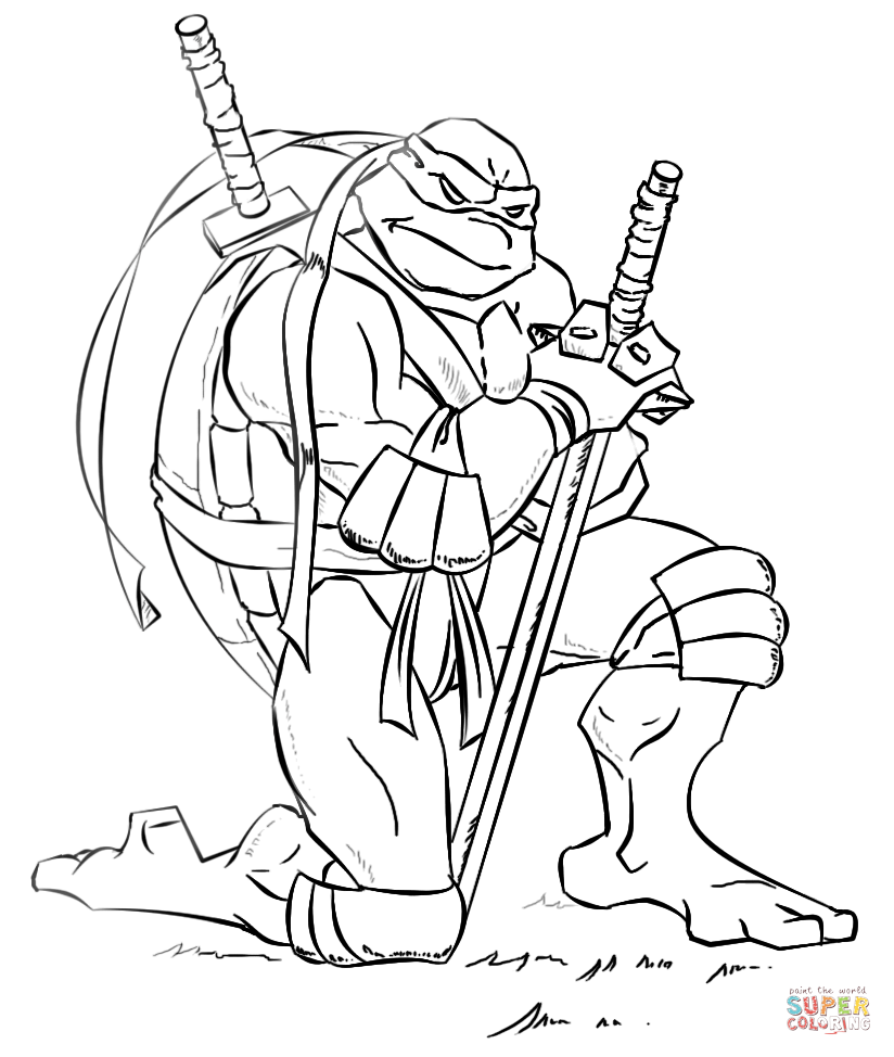 leonardo ninja turtle coloring page leonardo ninja turtle coloring page