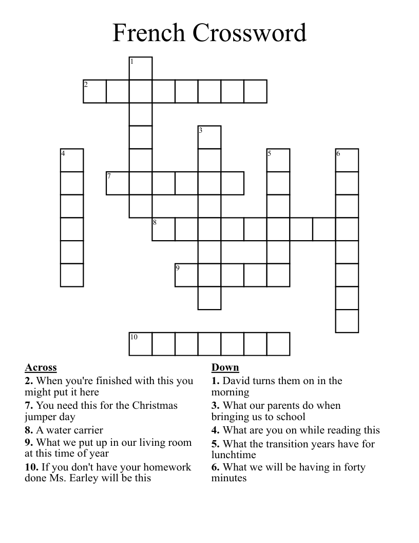 Les Mots Crois s Crossword WordMint