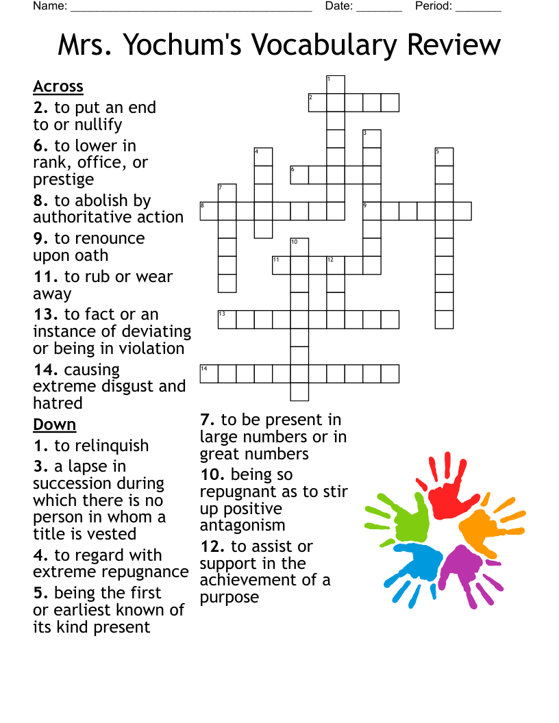 Lesson 9 Wordly Wise Crossword WordMint