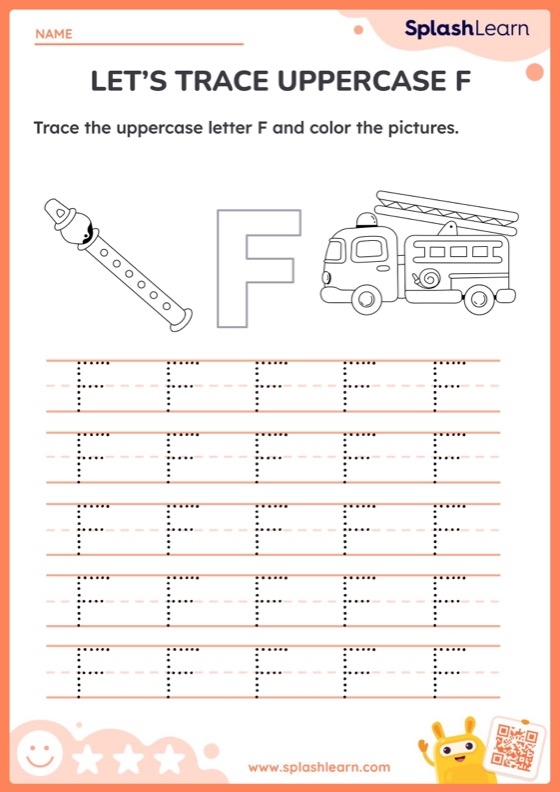 Let 39 s Trace Uppercase F Printable ELA Worksheet