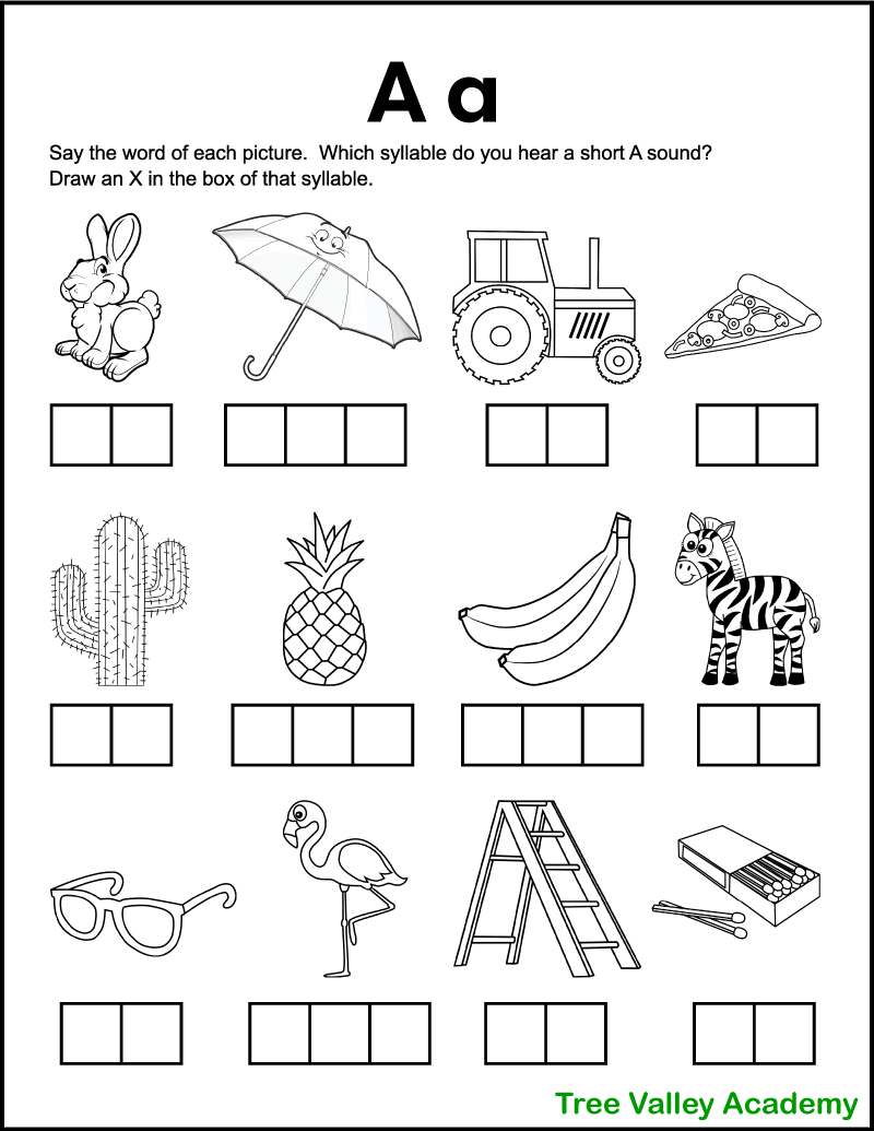 worksheet for the letter a