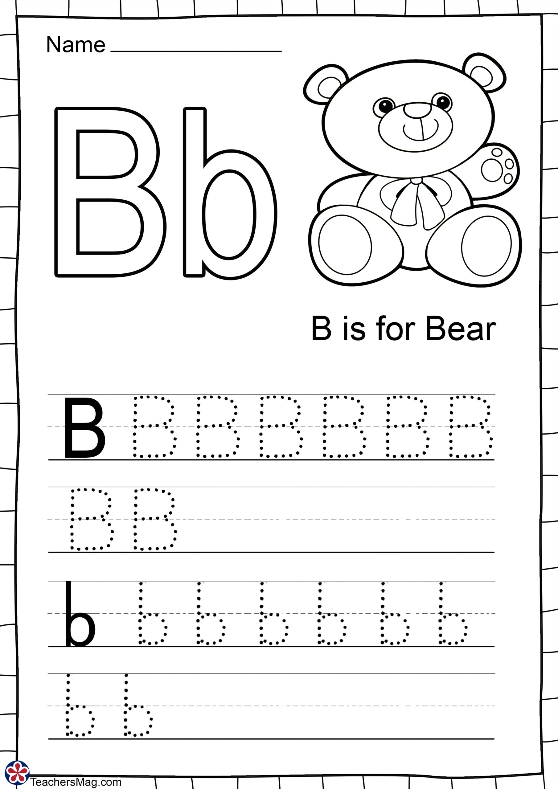 Letter B Free Worksheets TeachersMag Letter B Free Worksheets TeachersMag
