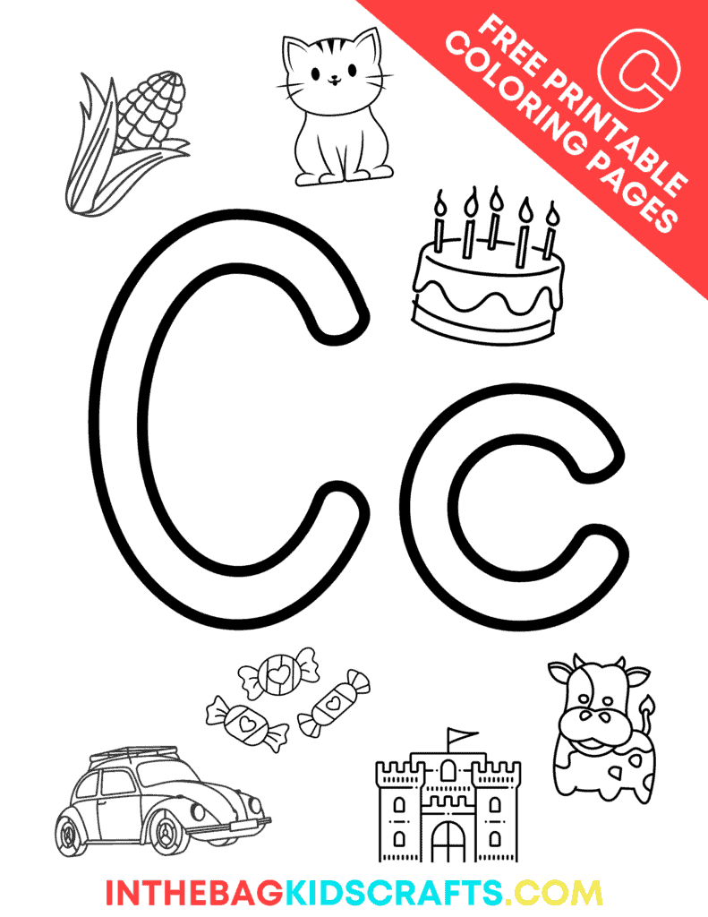 Letter C Coloring Pages FREE Download In The Bag Kids Crafts