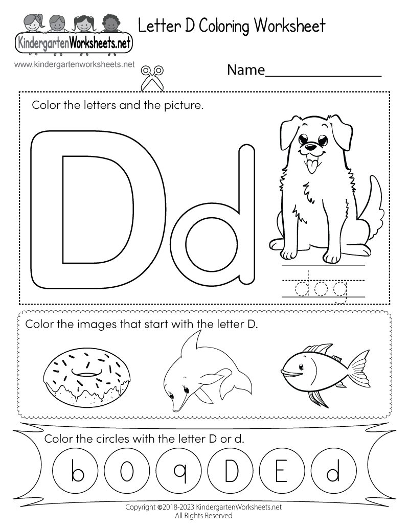 Letter D Coloring Worksheet Free Printable Digital PDF Letter D Coloring Worksheet Free Printable Digital PDF