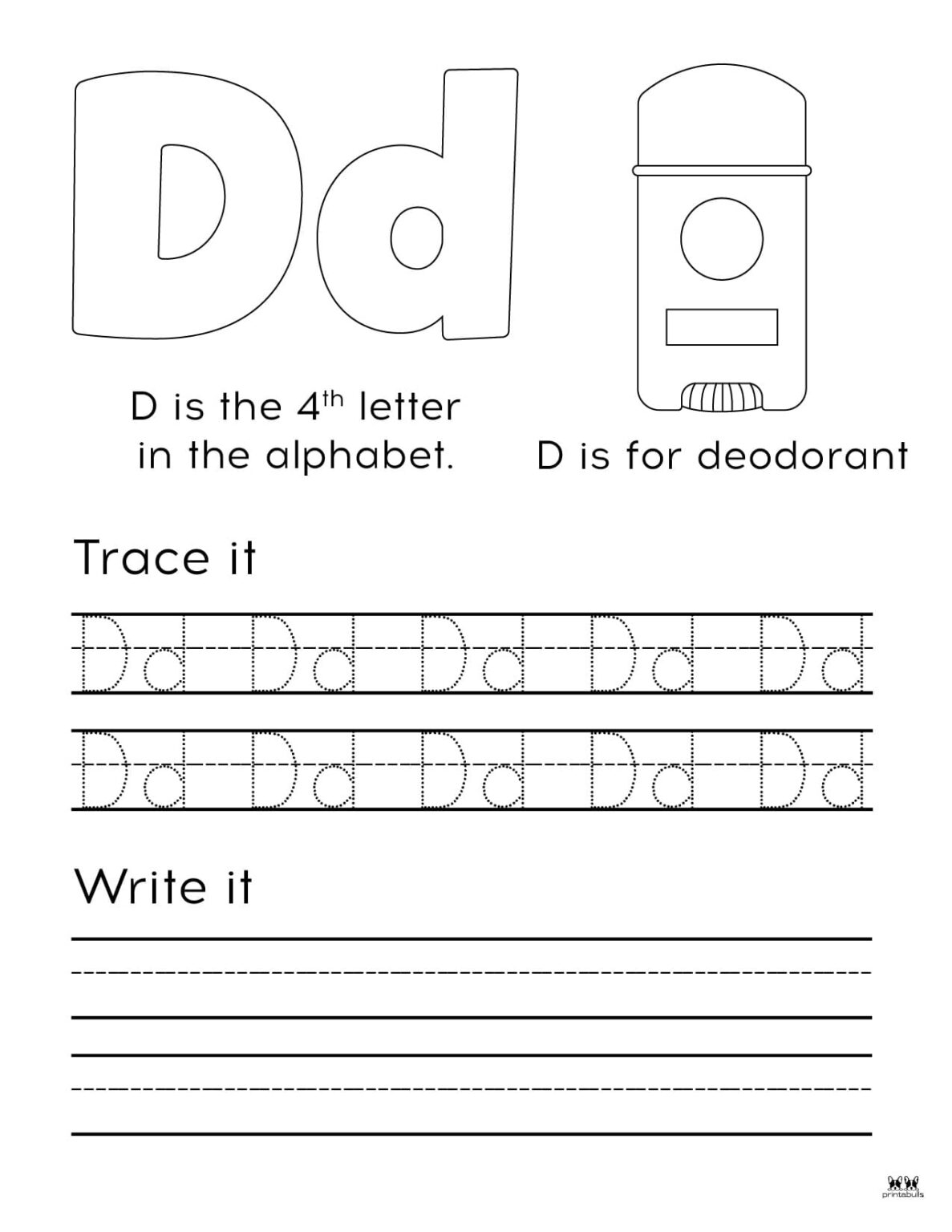 letter d free printable worksheet