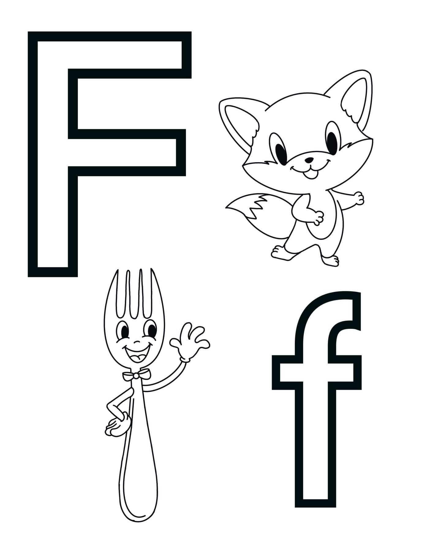 Letter F Alphabet Coloring Page Sheet By Knox Worksheets TPT