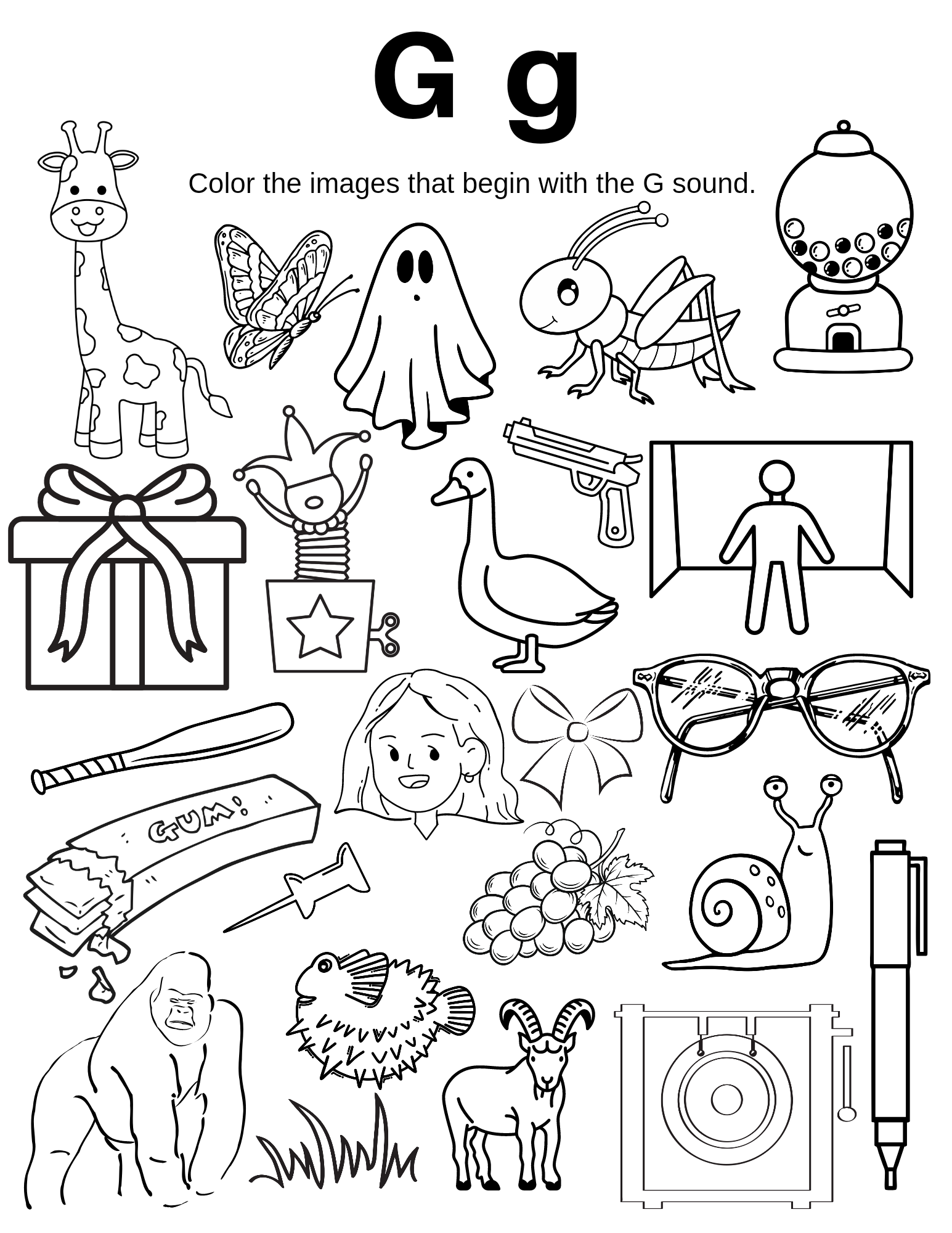Letter G Image Finder Coloring Worksheet Classful Letter G Image Finder Coloring Worksheet Classful