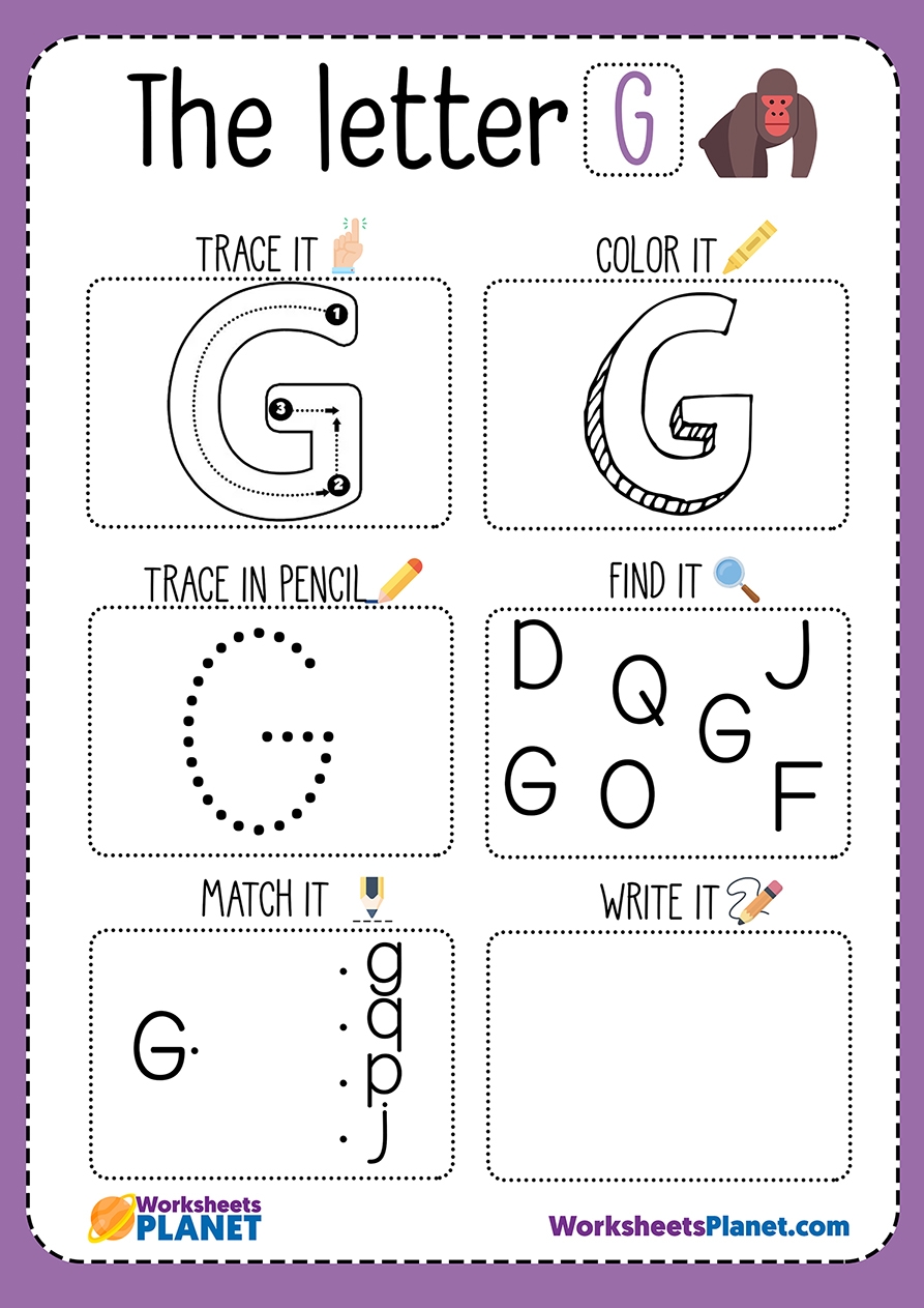 Letter G Printable Worksheets