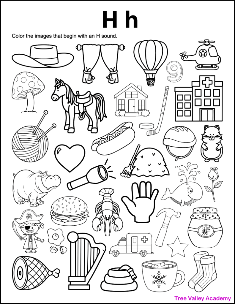 Letter H Sound Worksheets Tree Valley Academy Letter H Sound Worksheets Tree Valley Academy