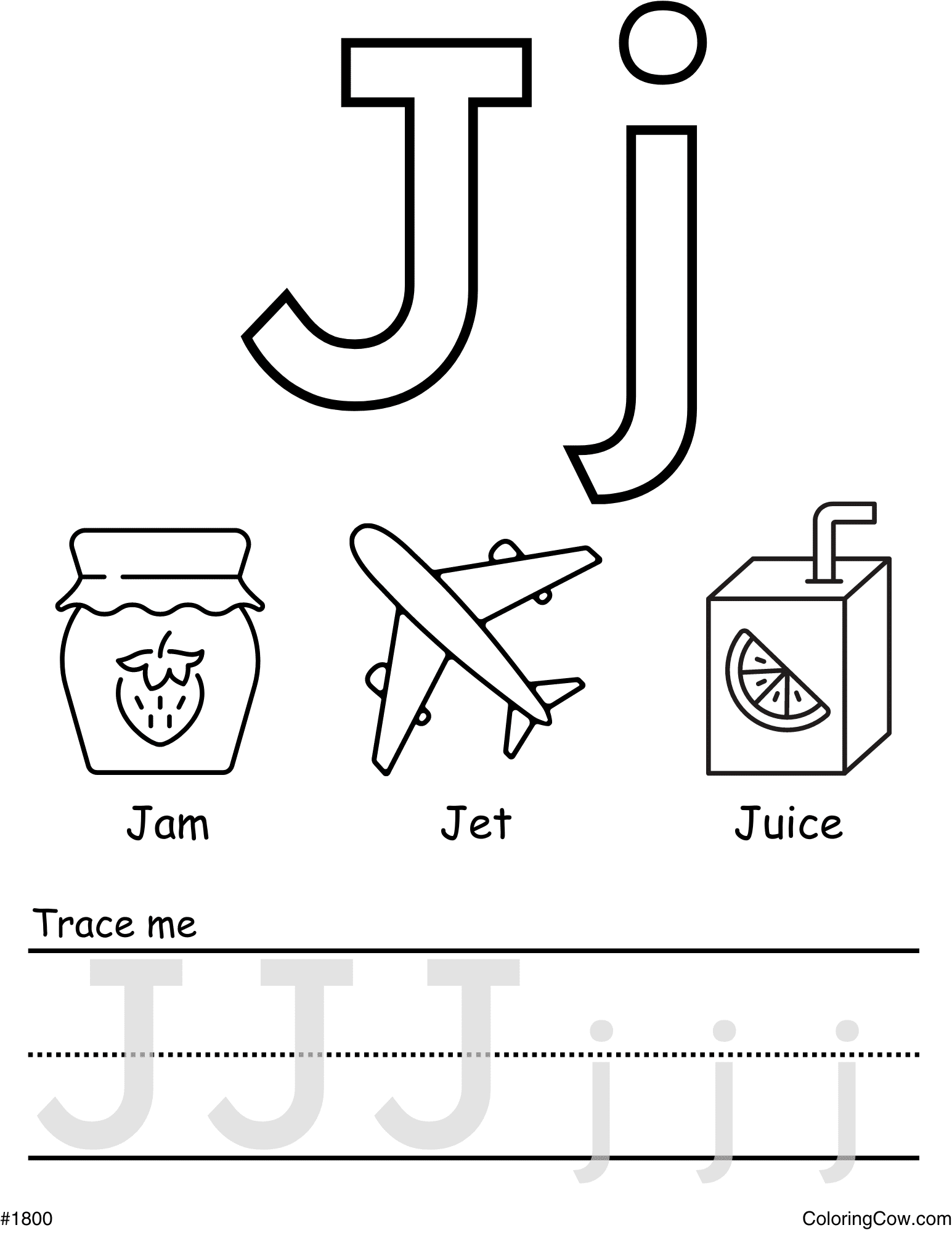 Letter J Coloring Page Letter J Coloring Page