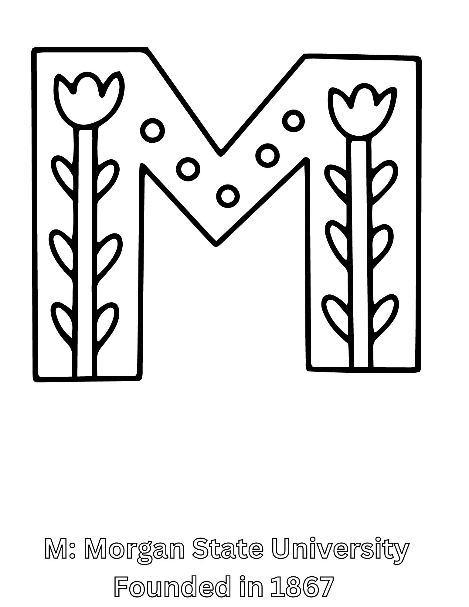 Letter M Coloring Page Etsy
