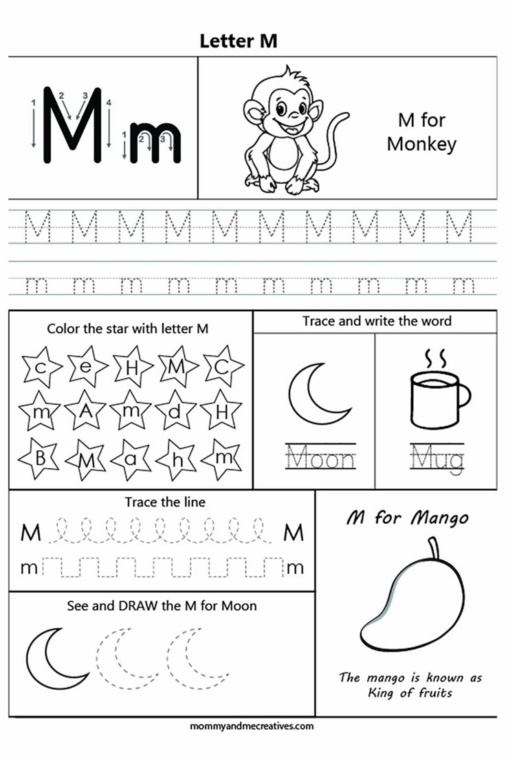 letter m worksheets for preschoolers