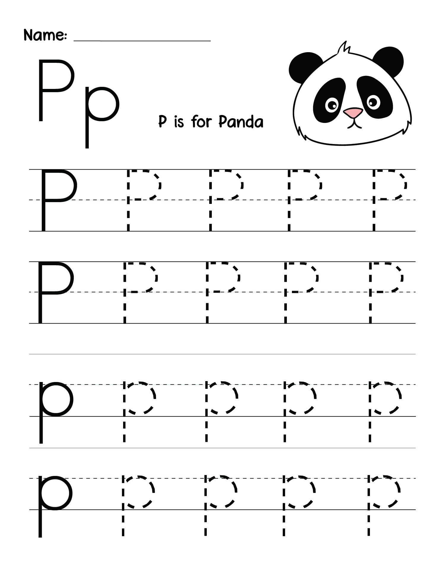 free printable letter p worksheet preschool