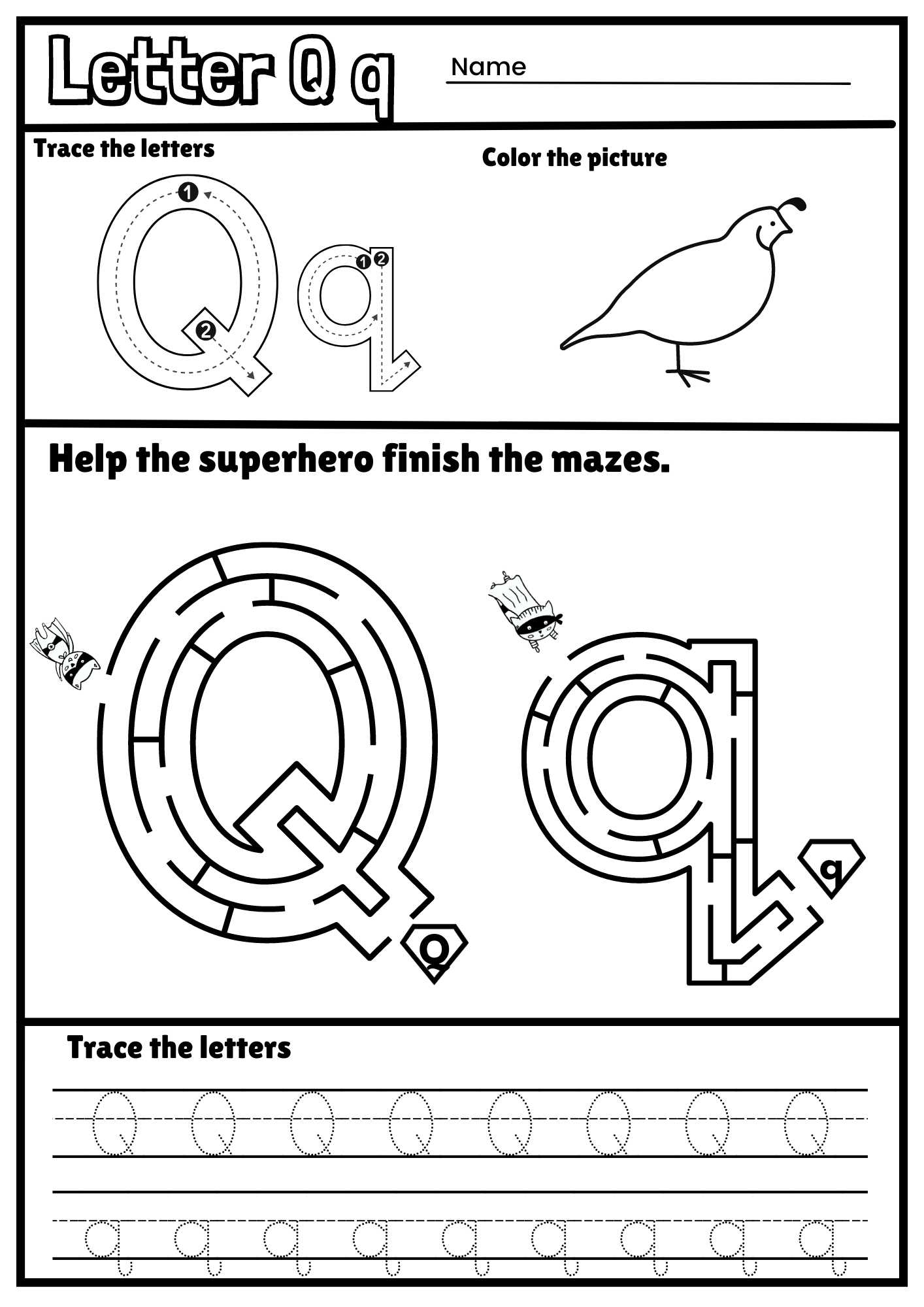 preschool worksheets letter q