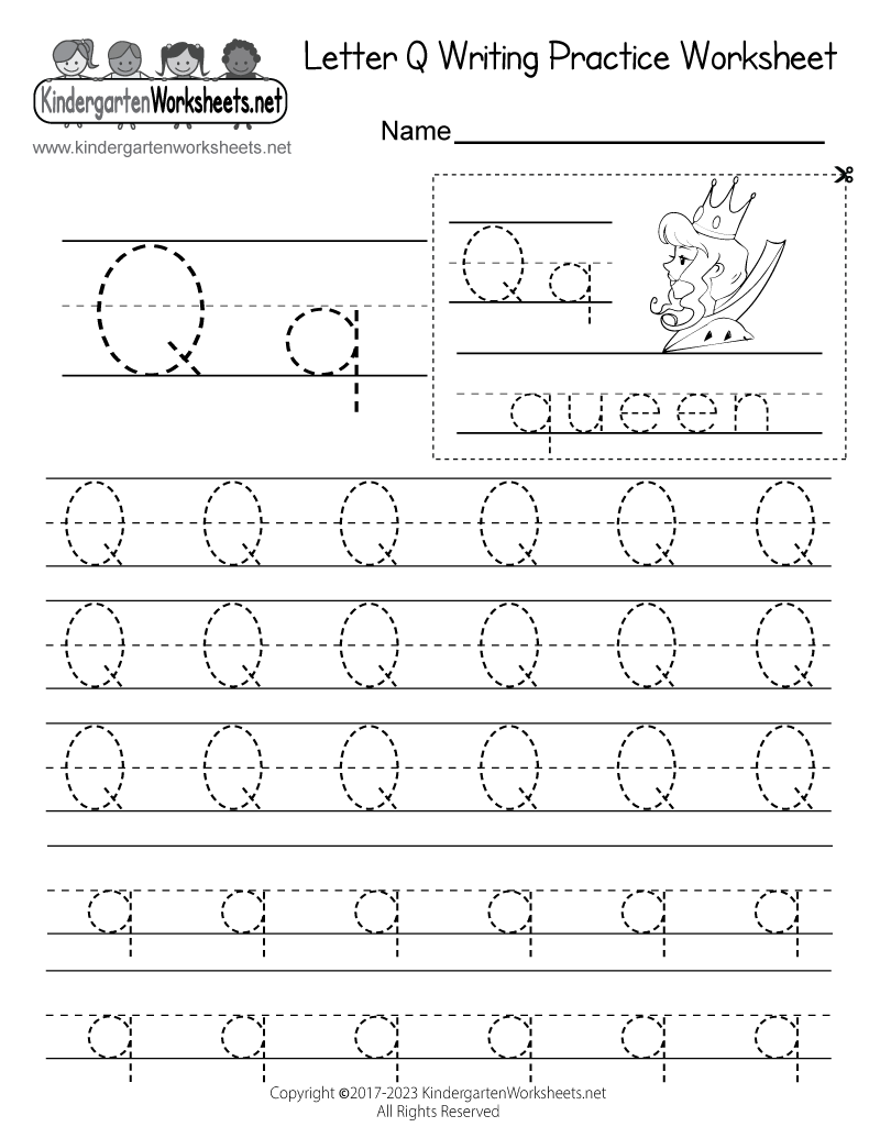 Letter Q Writing Practice Worksheet Free Printable Digital PDF