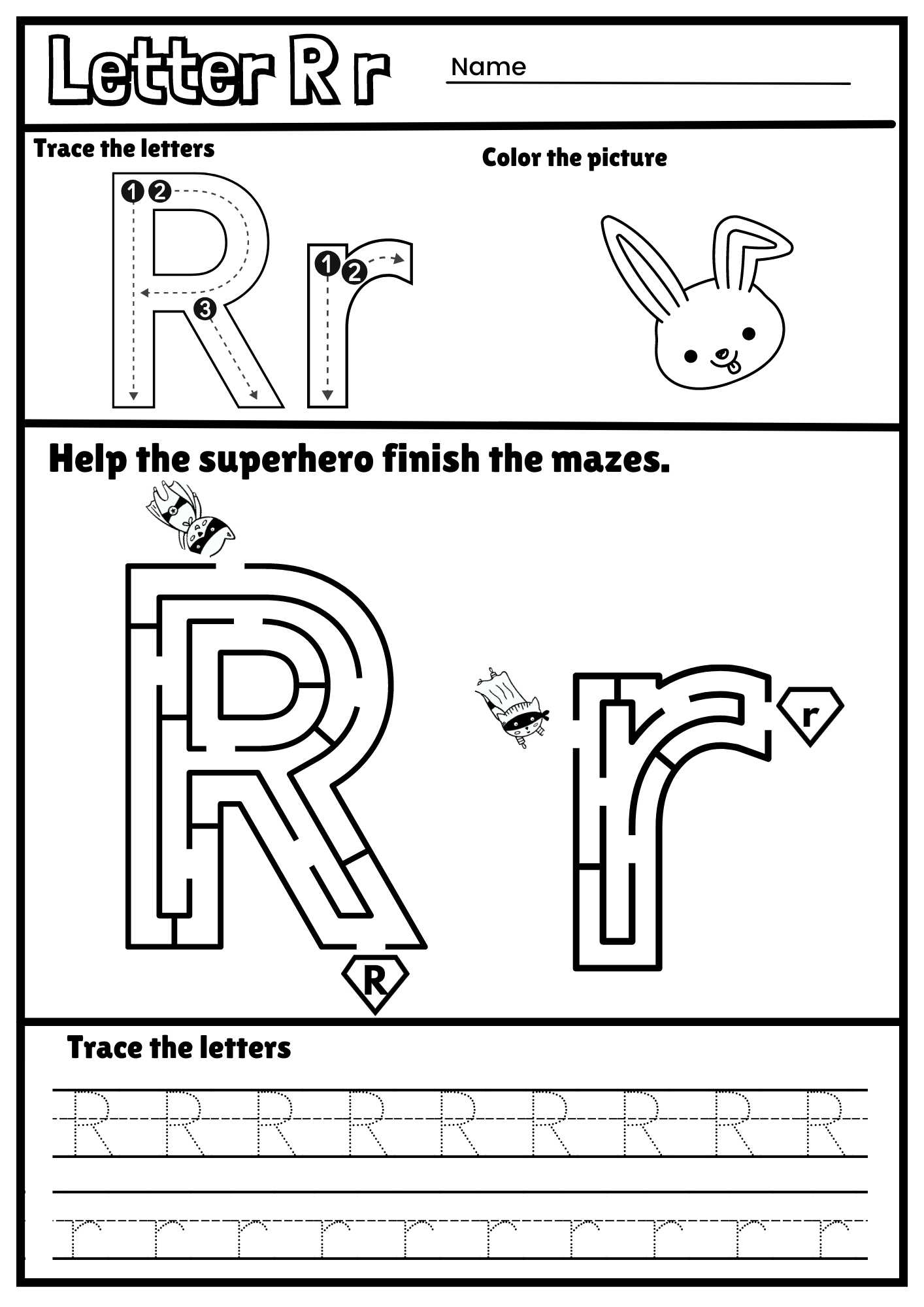 letter r preschool worksheets