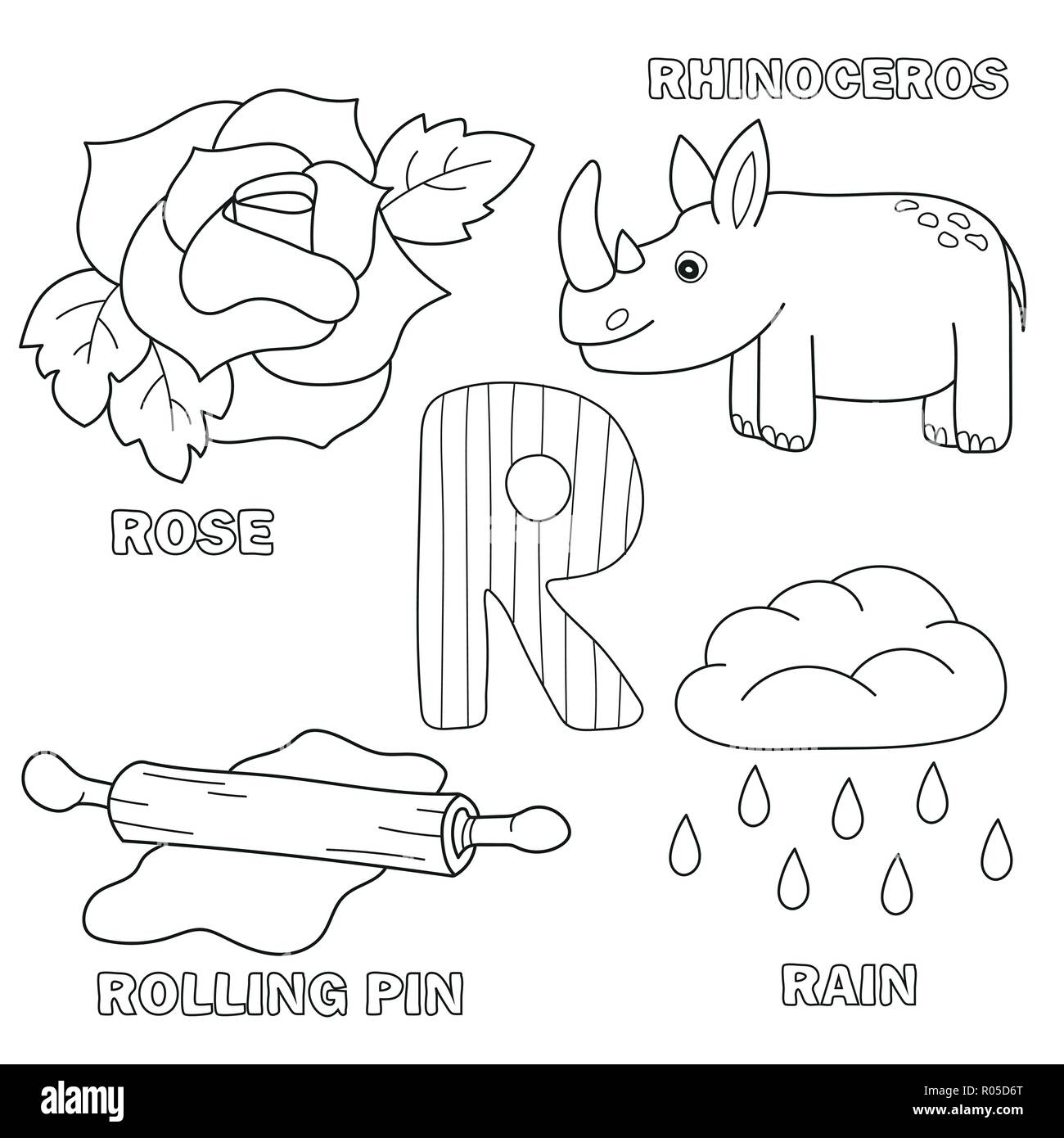 Letter R Coloring Pages Black And White Stock Photos Images Alamy