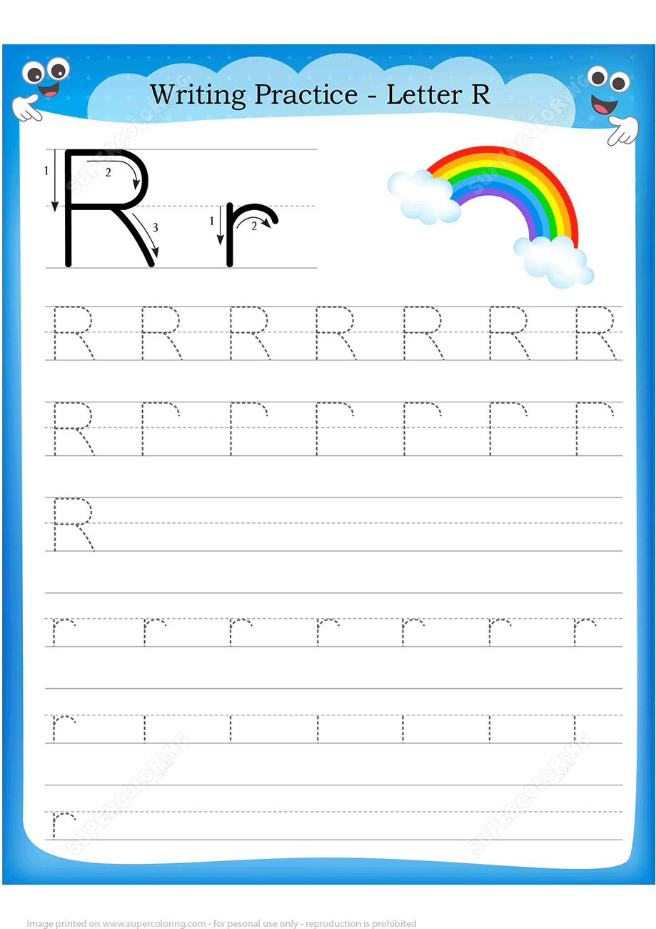 letter r practice sheet