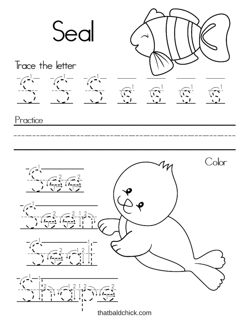 letter s writing worksheet