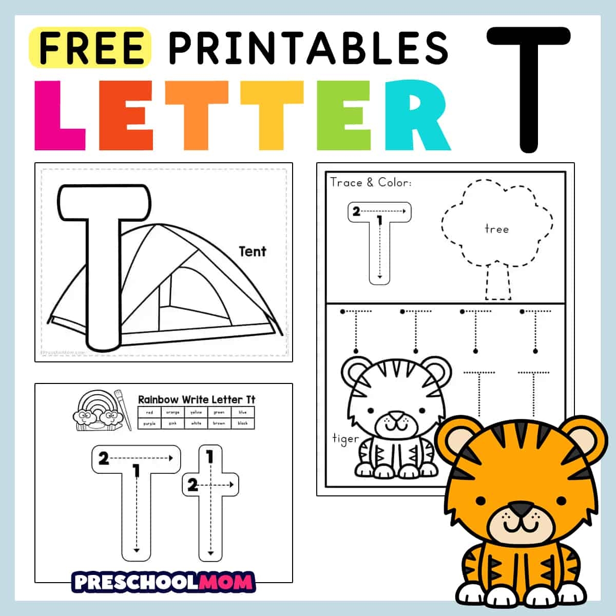 preschool letter t worksheets
