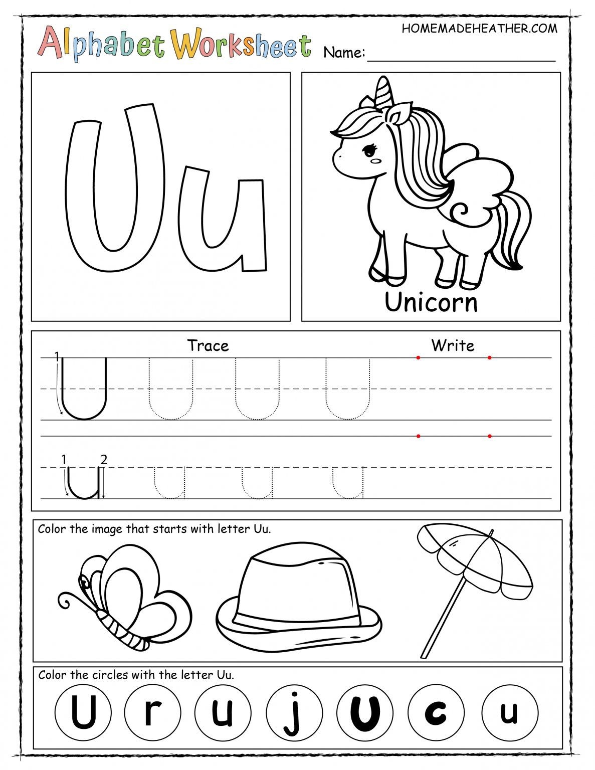 Letter U Printable Worksheet Alphabet Worksheets Kindergarten Free Letter U Printable Worksheet Alphabet Worksheets Kindergarten Free