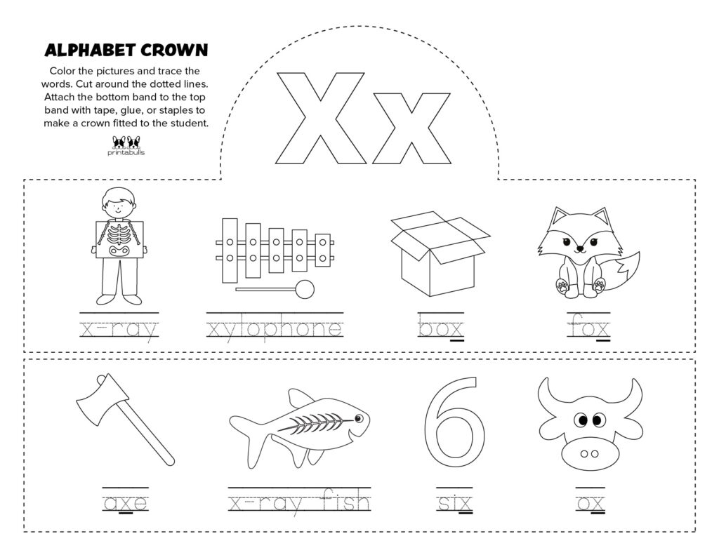 letter x worksheets for preschoolers