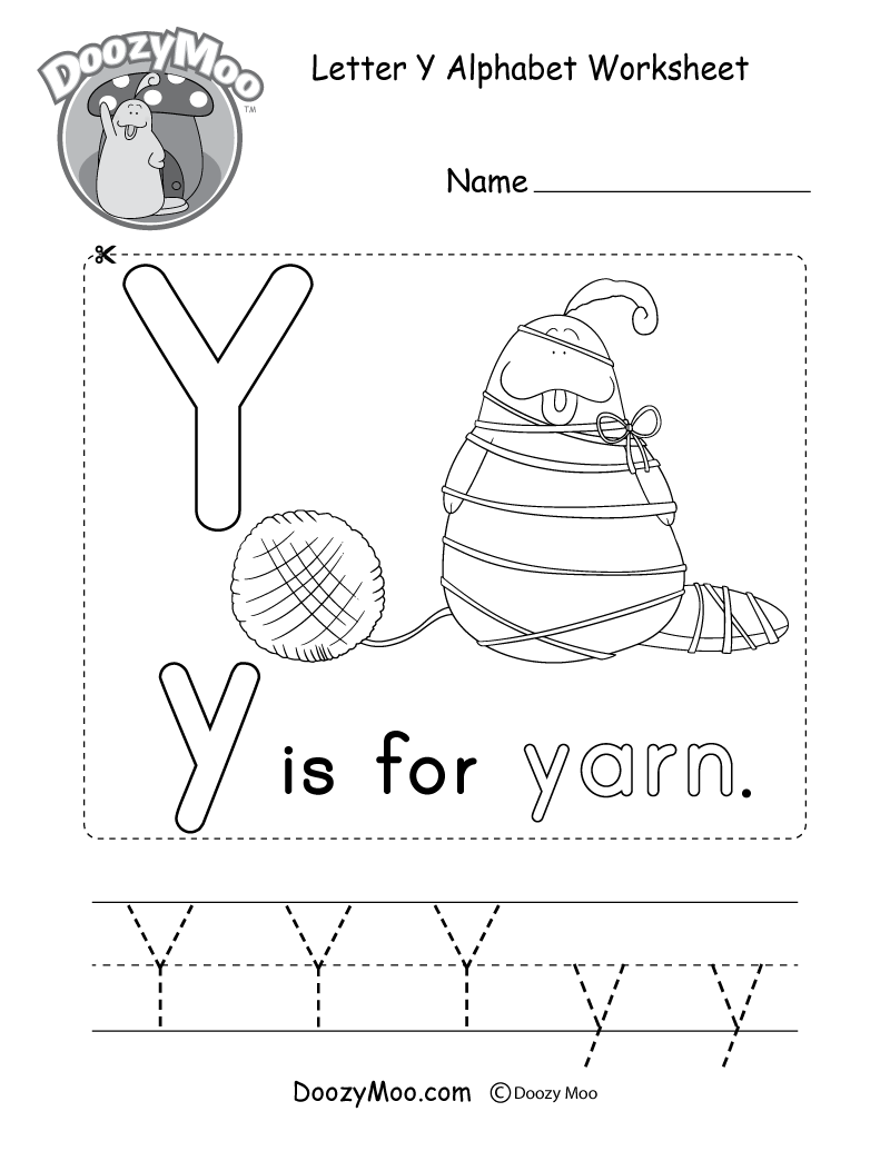 letter y worksheets for preschool