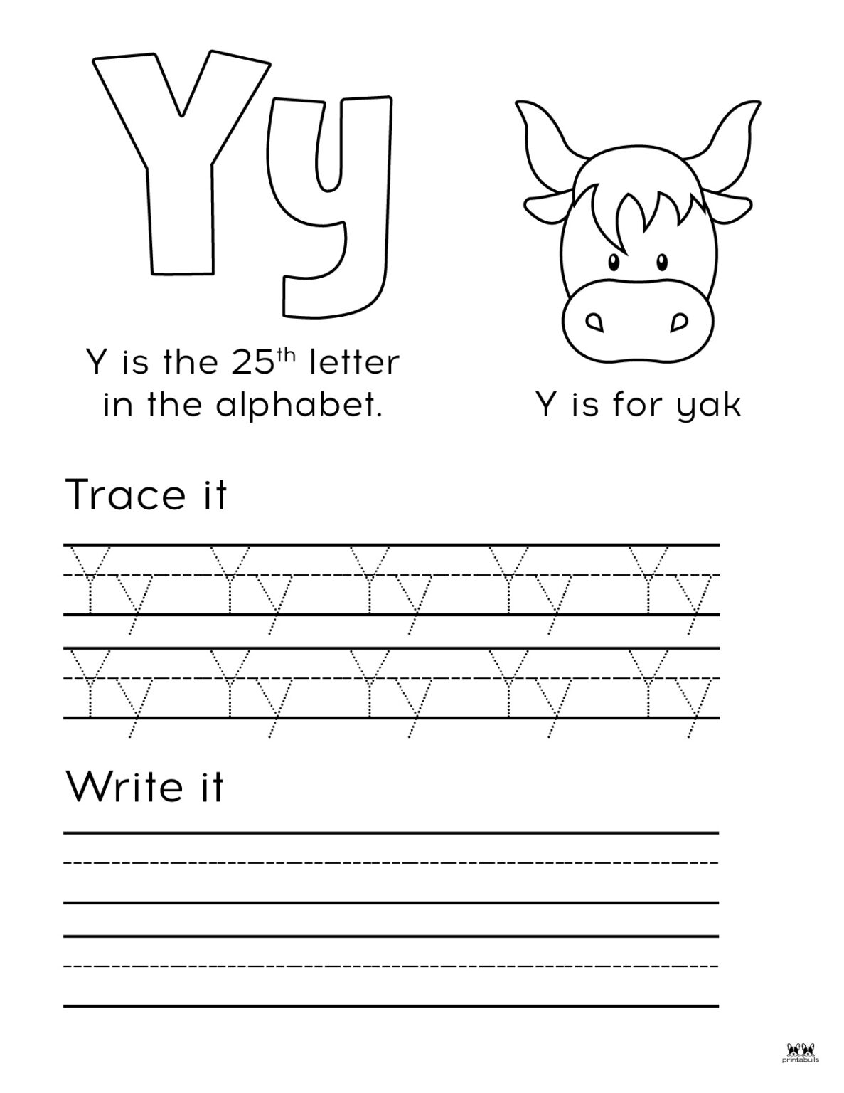 Letter Y Worksheets 50 FREE Printables Printabulls