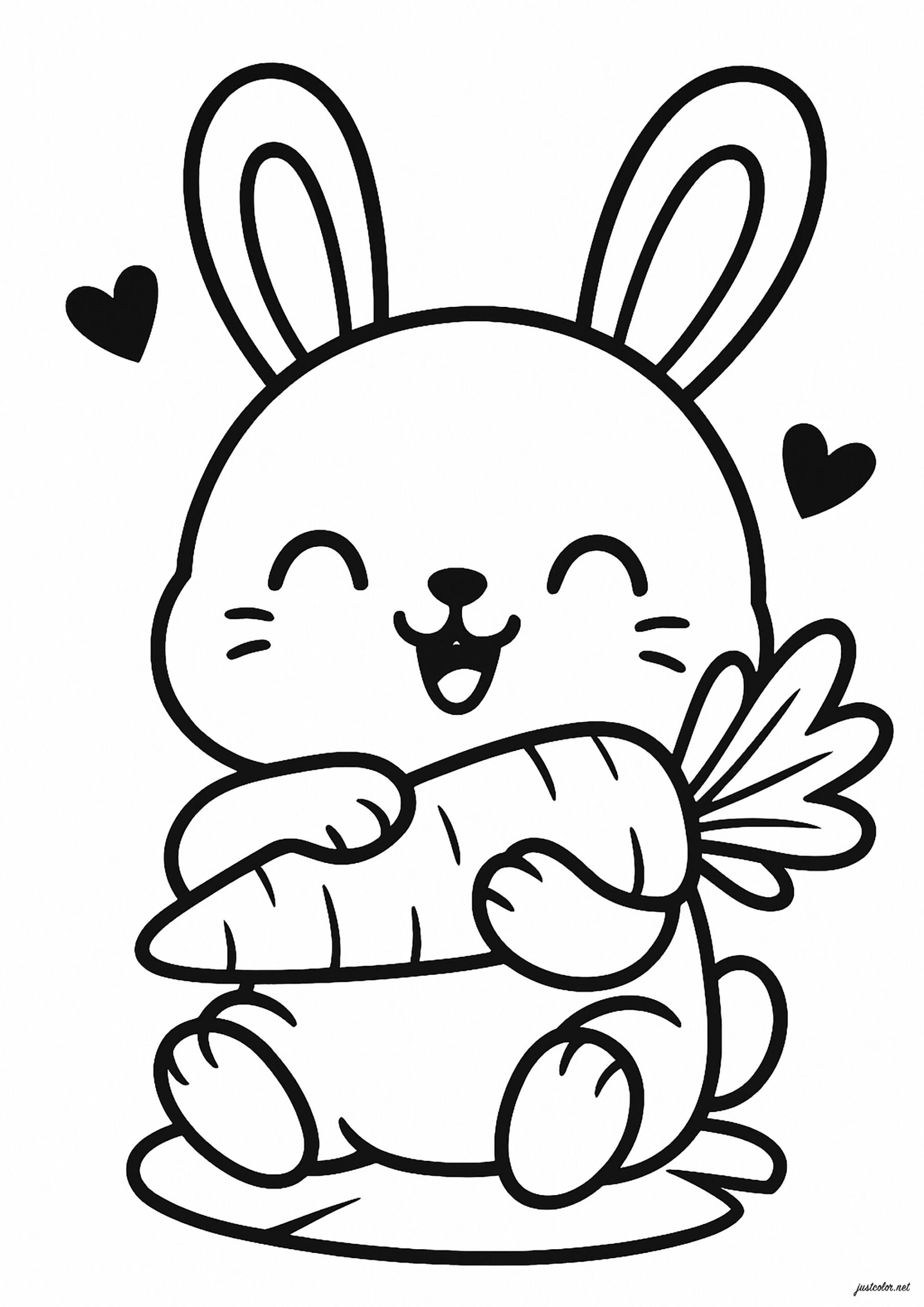 cute bunny colouring pages