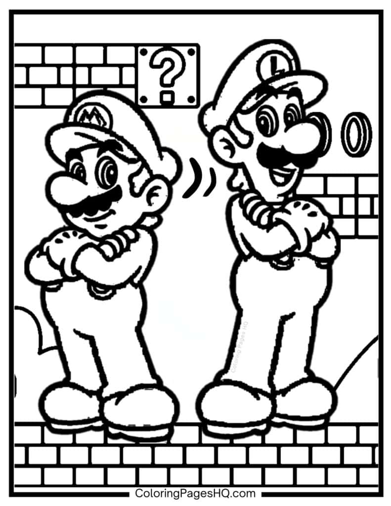 mario and luigi coloring sheets