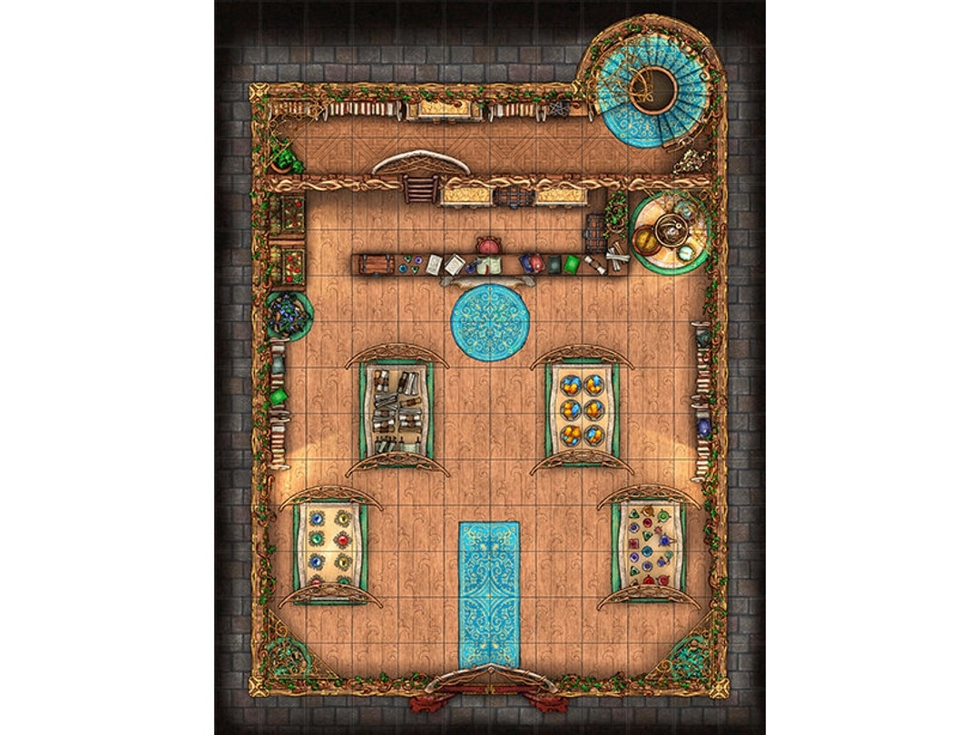 Magic Shop Battle Map Dnd Battle Map D D Battlemap Dungeons And Dragons 5e Roll20 Fantasy Grounds Foundry VTT Digital Map Etsy