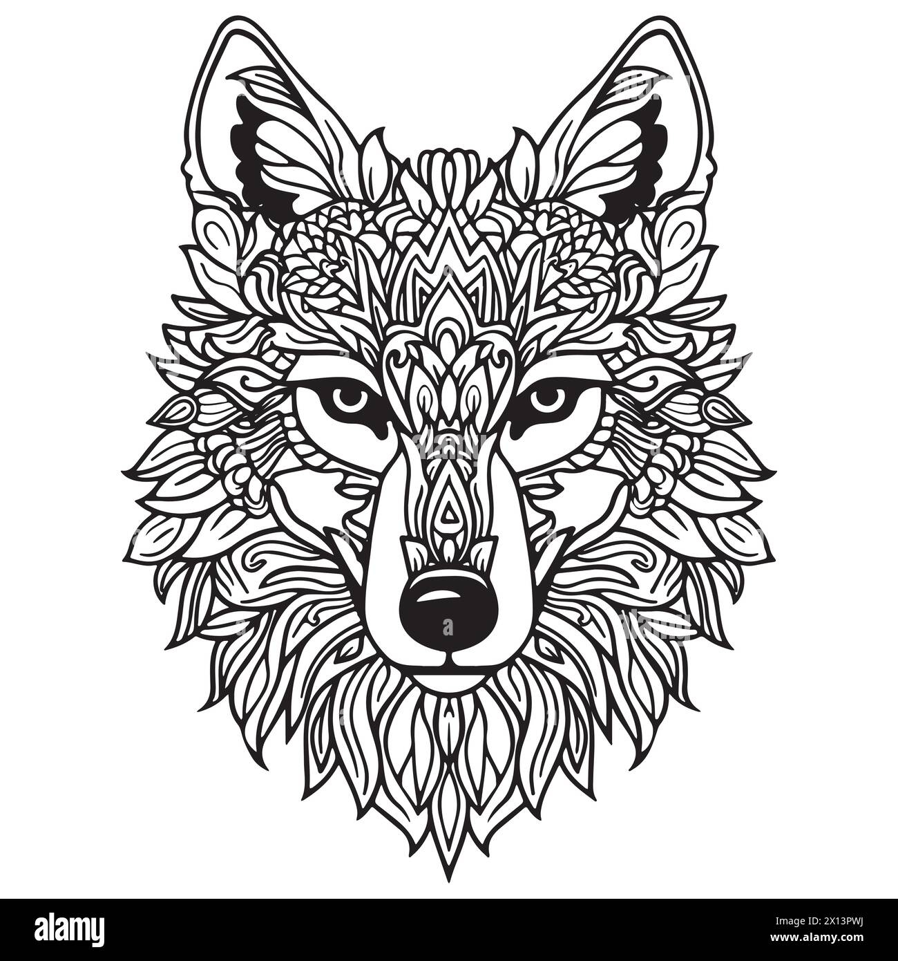 wolf coloring book pages