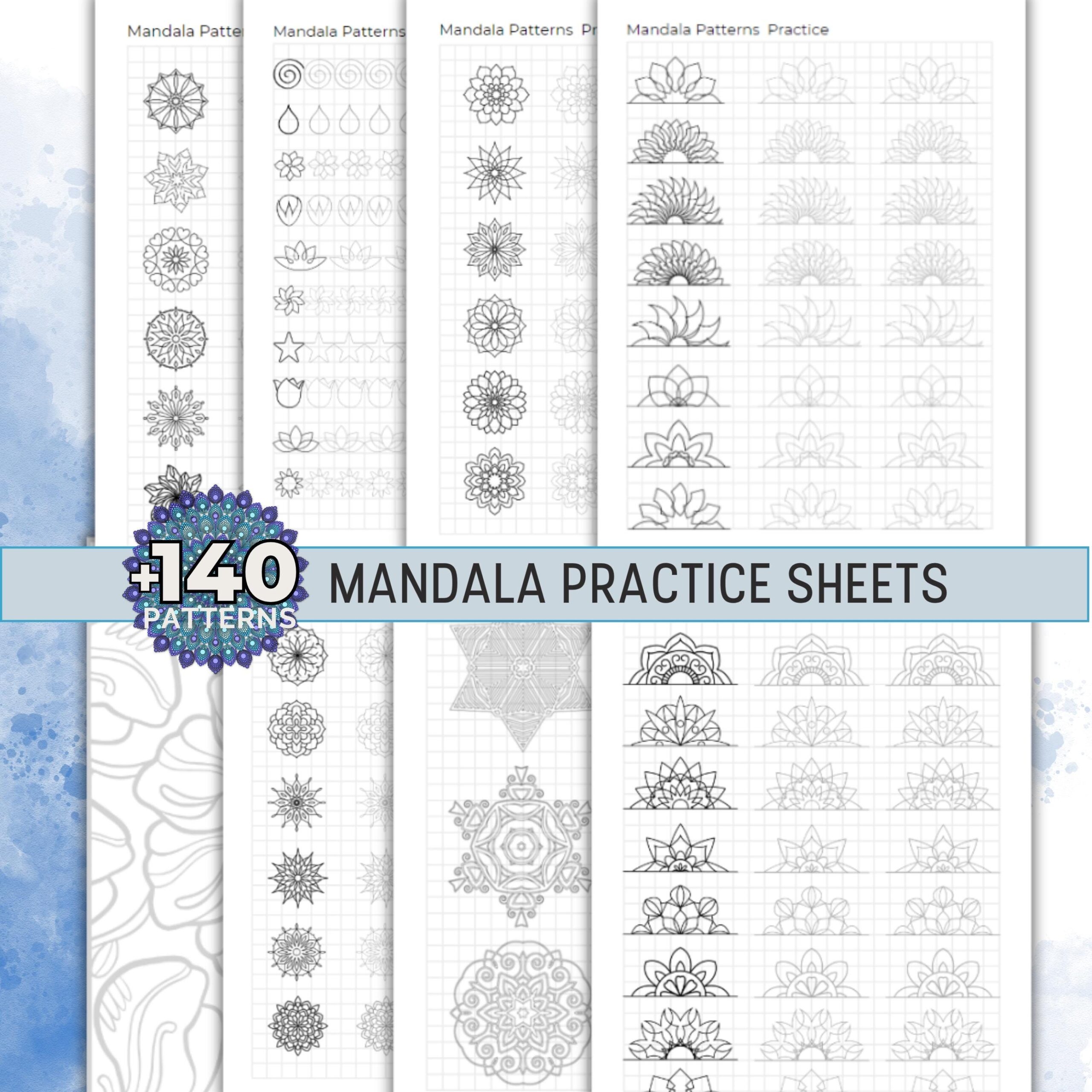 Mandala Pattern Practice Sheet Mandala Pattern Template Training Sheets Mandala Art Mandala Templates Printable Zentangle Pattern Tracing Etsy