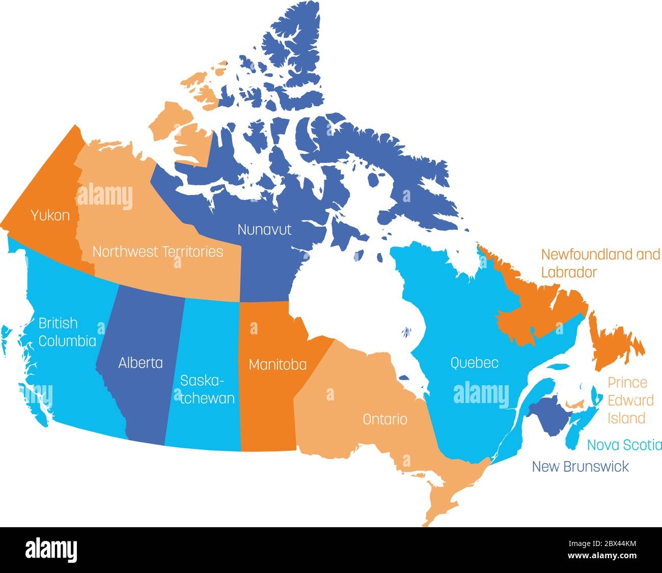 label the map of canada