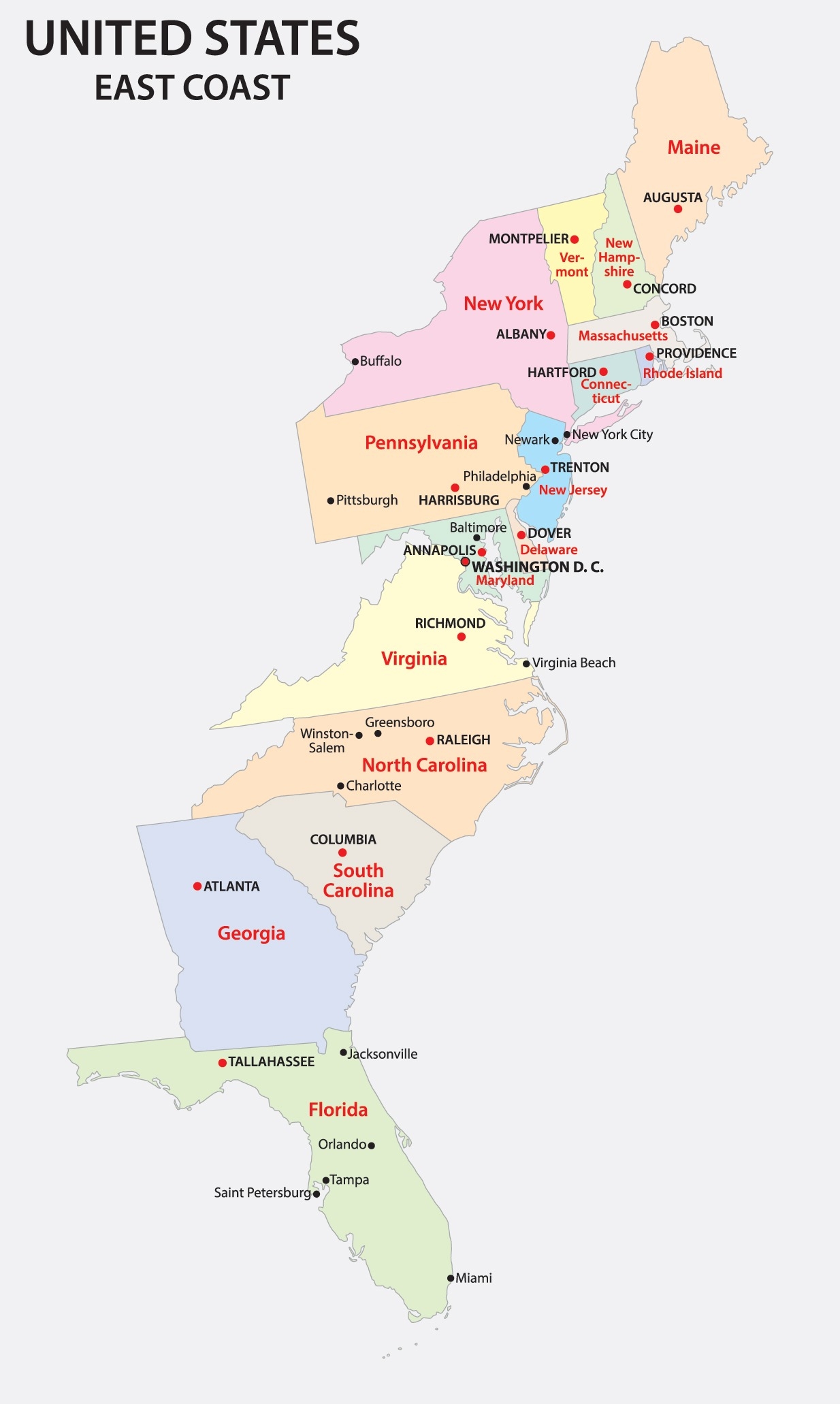 Map Of Northeastern United States Mappr