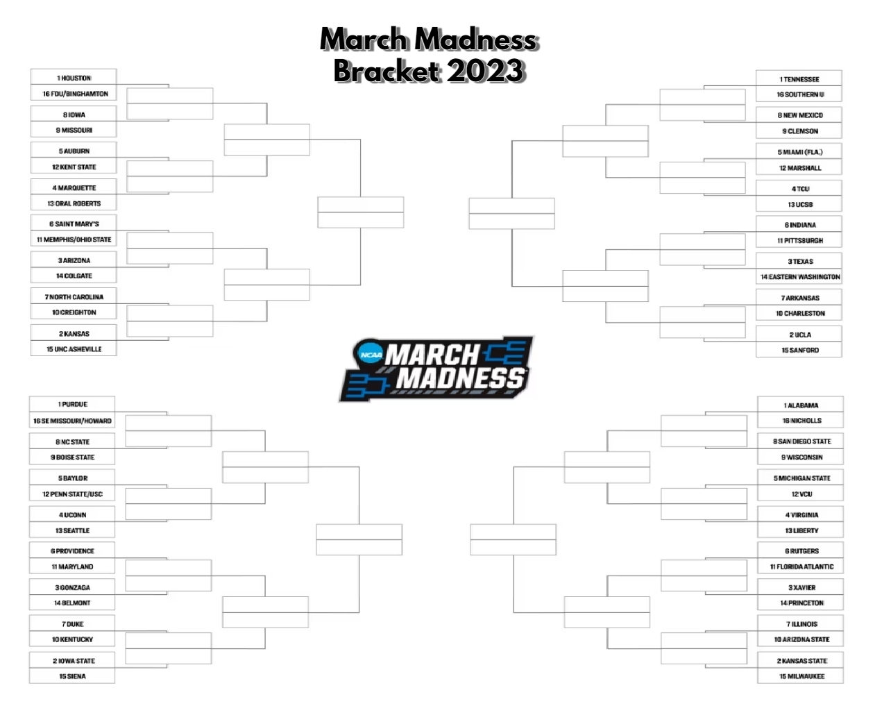 March Madness Printable Bracket 2023 With Teams Free Math Worksheet March Madness Printable Bracket 2023 With Teams Free Math Worksheet