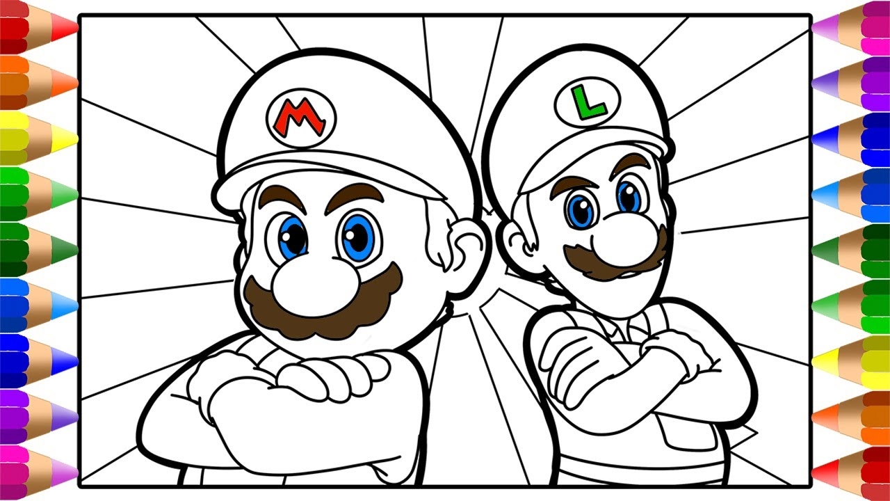 Mario And Luigi Coloring Pages The Super Mario Bros Movie YouTube Mario And Luigi Coloring Pages The Super Mario Bros Movie YouTube