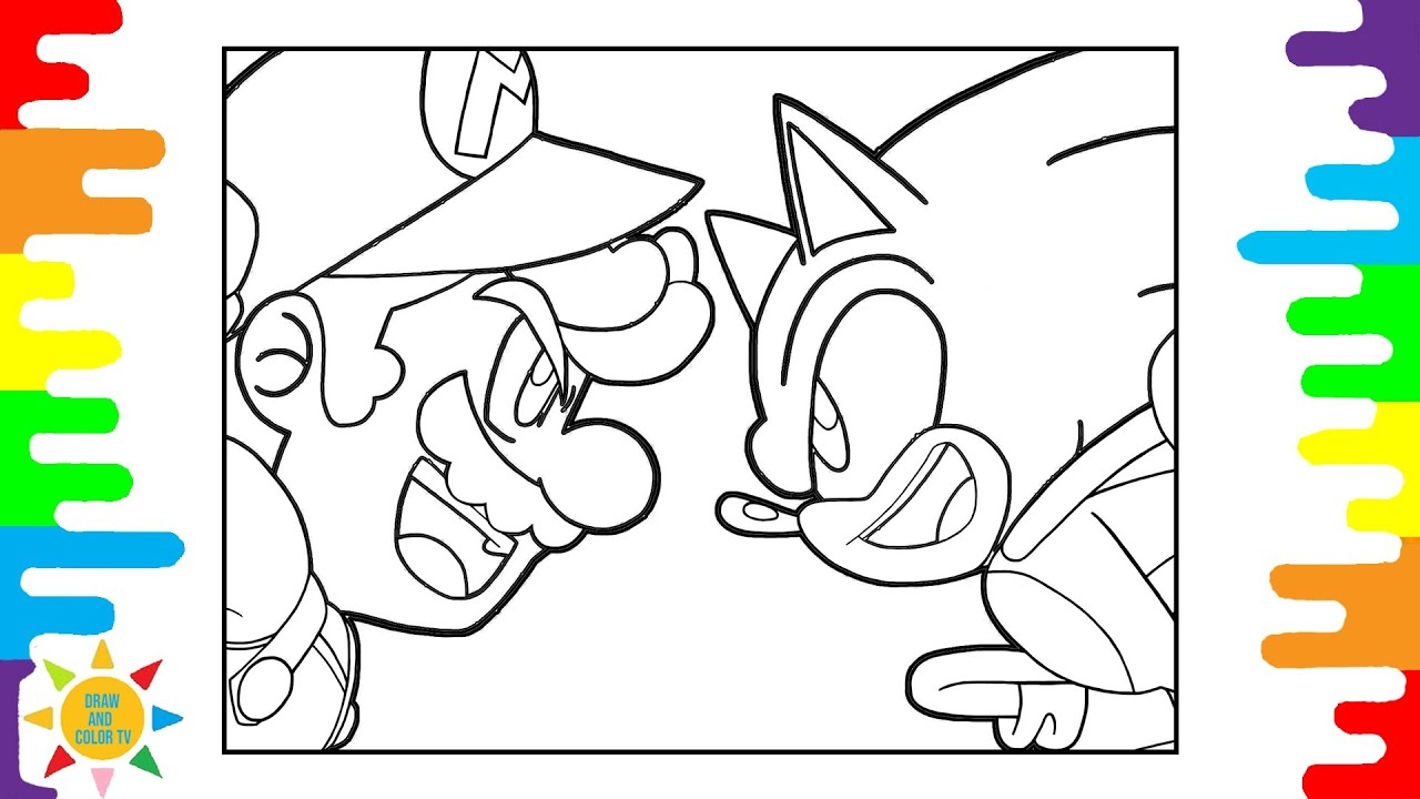 Mario VS Sonic Coloring Page Mario Face To Face With The Sonic Coloring NIVIRO Memes YouTube Mario VS Sonic Coloring Page Mario Face To Face With The Sonic Coloring NIVIRO Memes YouTube